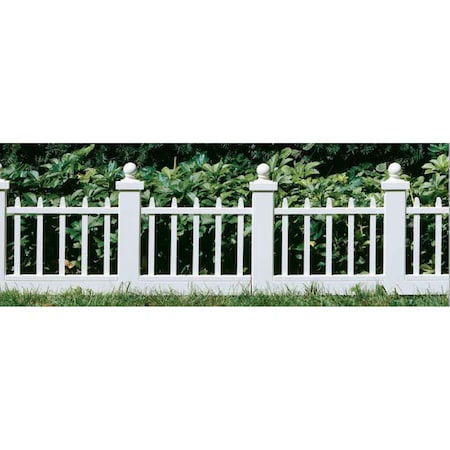 Emsco Group Estate Series Deluxe Colonial Border Fencing, Resin Construction, 10 Feet, White 2095-1
